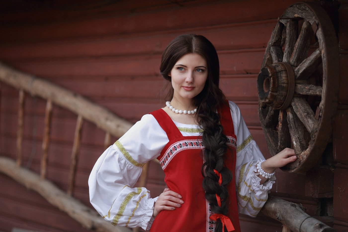 Girls in Slavic costumes in Shaoguan
